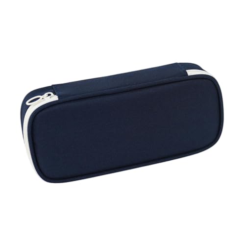 F Fityle Oxford Bencil Case Bleistift Beutel Mehrzweckbleistiftbeutel Halter Box Organizer Stifttasche für College -Kind kleine Werkzeugstudenten, Tiefes Blau von F Fityle