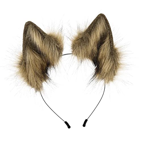 F Fityle Plüsch Kunstpelz Stirnband Kostüm Kostüm Geschenk Haarschmuck Haarschleife Kopfschmuck für Maskerade Verkleidung Karneval Bühnenshows, GELB von F Fityle