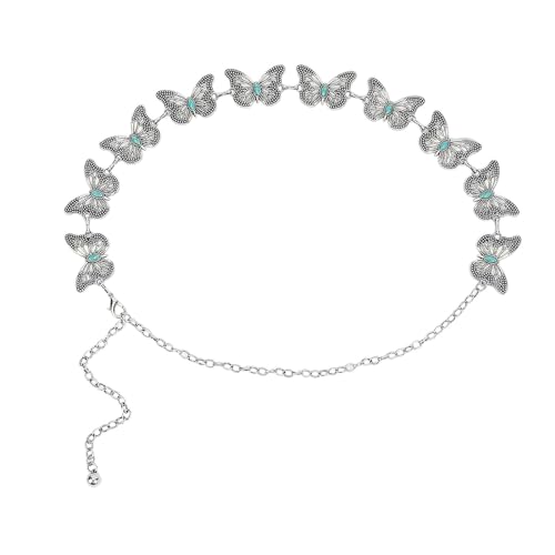 F Fityle Schmetterlingskettengürtel-Anhänger-Bauchkette für Frauen und Mädchen für die, Silber von F Fityle