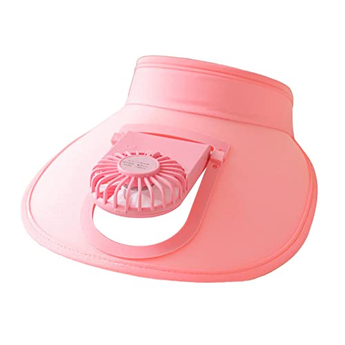 F Fityle Sonnenblende Hut mit Lüfter, Herren Ventilator Kühler Kappe Anti-UV, Sonnenhut Damen mit Ventilator USB Wiederaufladbar, Fan Cooling Hat, Sun Visor Fan Hat für Reisen Sport Laufen, ROSA von F Fityle