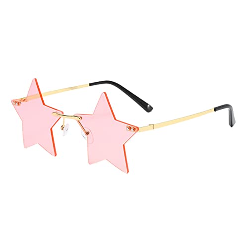 F Fityle Sternförmige Sonnenbrille Trendige Sonnenbrille Brillen Brillen Stilvolle Frauen Männer Goth Randlose Brille für, ROSA von F Fityle