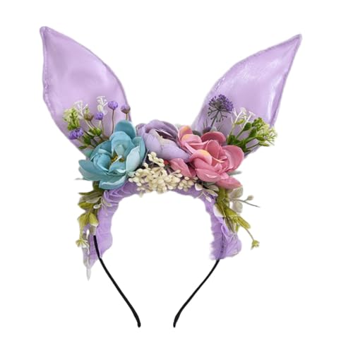 F Fityle Stirnband mit, niedliches Anzieh-Haarband mit künstlichen Blumen für Cosplay-Partys, LILA von F Fityle