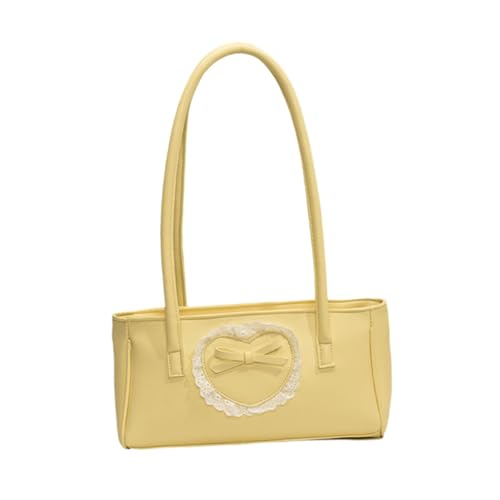 F Fityle Umhängetasche für Damen mit Reißverschluss Und Tragegriff Oben, Stilvolle Handy Geldbörse, Gelb von F Fityle