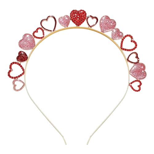 F Fityle Valentinstag-Herz-Stirnband für Damen, Glitzer-Pailletten, Herz-Haarband für Abschlussball, Cosplay, Kinder, Valentinstagsgeschenke, Freundin von F Fityle