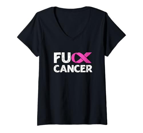 Damen F-ck Krebshemden zur Sensibilisierung für Brustkrebs f-CK Cancer T-Shirt mit V-Ausschnitt Damen F-ck Krebshemden zur Sensibilisierung für Brustkrebs f-CK Cancer T-Shirt mit V-Ausschnitt von F-ck Cancer Shirts For Breast Cancer Awareness