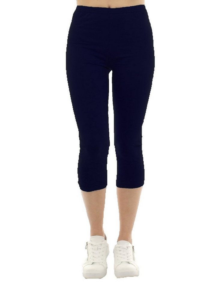 F&K-Mode Caprileggings Damen Capri 3/4 Leggings kurze Baumwolle Hose kurze von F&K-Mode