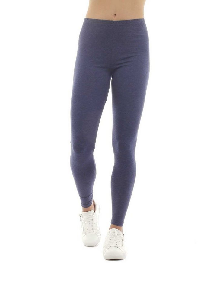 F&K-Mode Leggings Damen Leggings lang Hose Baumwolle gummi von F&K-Mode