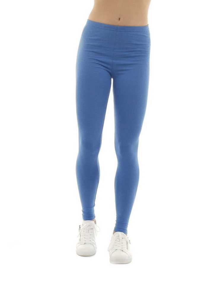 F&K-Mode Leggings Damen Leggings lang Hose Baumwolle gummi von F&K-Mode