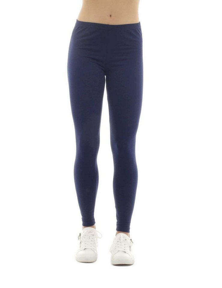 F&K-Mode Leggings Damen Leggings lang Hose Baumwolle gummi von F&K-Mode