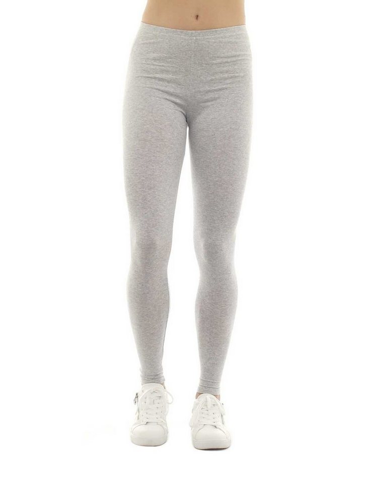 F&K-Mode Leggings Damen Leggings lang Hose Baumwolle gummi von F&K-Mode