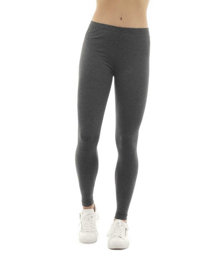F&K-Mode Leggings Damen Leggings lang Hose Baumwolle gummi von F&K-Mode