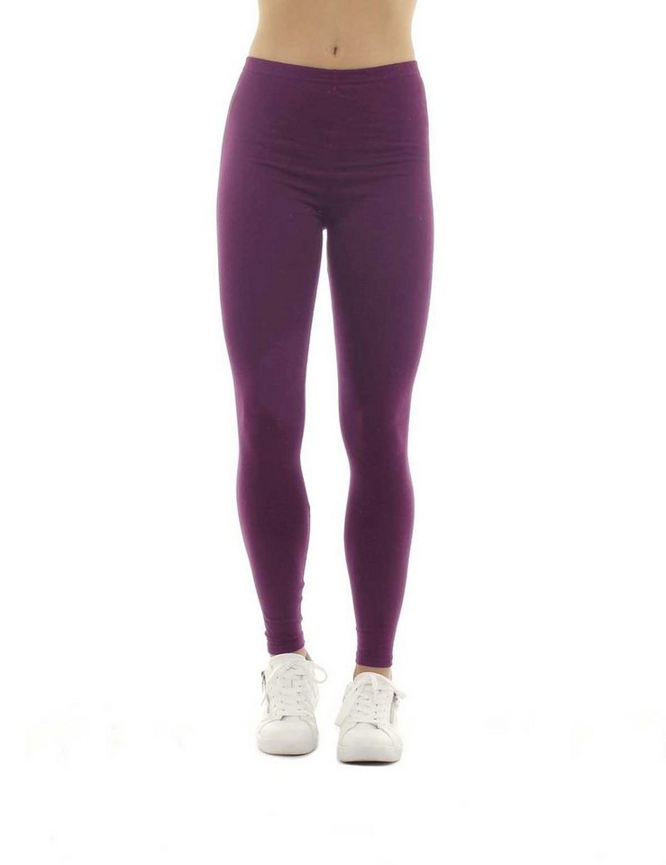 F&K-Mode Leggings Damen Leggings lang Hose Baumwolle gummi von F&K-Mode