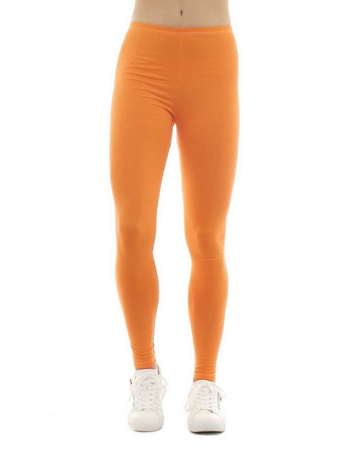 F&K-Mode Leggings Damen Leggings lang Hose Baumwolle gummi von F&K-Mode