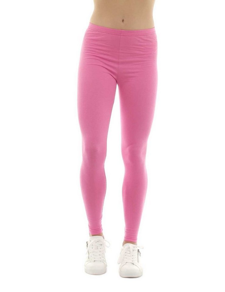 F&K-Mode Leggings Damen Leggings lang Hose Baumwolle gummi von F&K-Mode