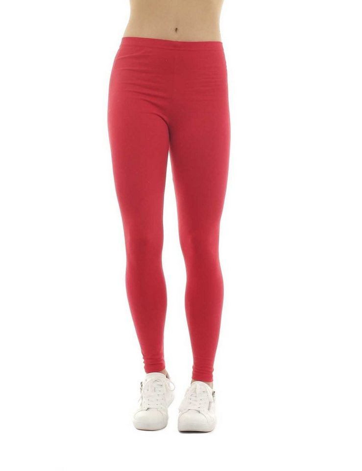 F&K-Mode Leggings Damen Leggings lang Hose Baumwolle gummi von F&K-Mode