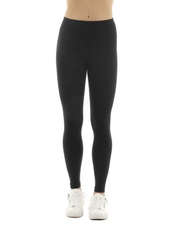 F&K-Mode Leggings Damen Leggings lang Hose Baumwolle gummi von F&K-Mode