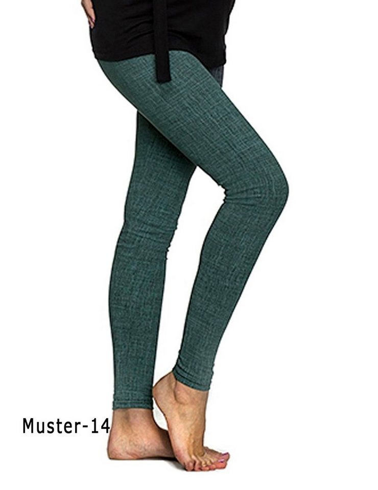 F&K-Mode Leggings Damen Leggings lang hoher Bund Muster Hose gummi von F&K-Mode