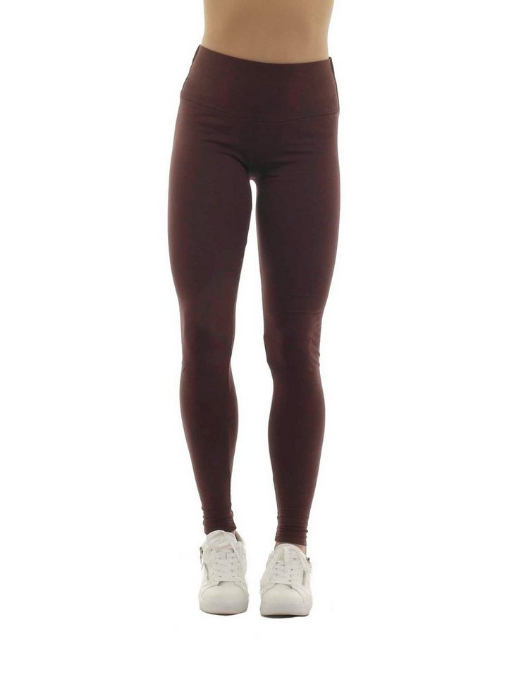 F&K-Mode Leggings Damen Leggings lang hoher Bund Taschen Hose gummi von F&K-Mode