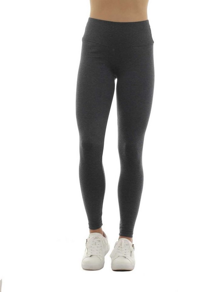 F&K-Mode Leggings Damen Leggings lang hoher Bund Taschen Hose gummi von F&K-Mode