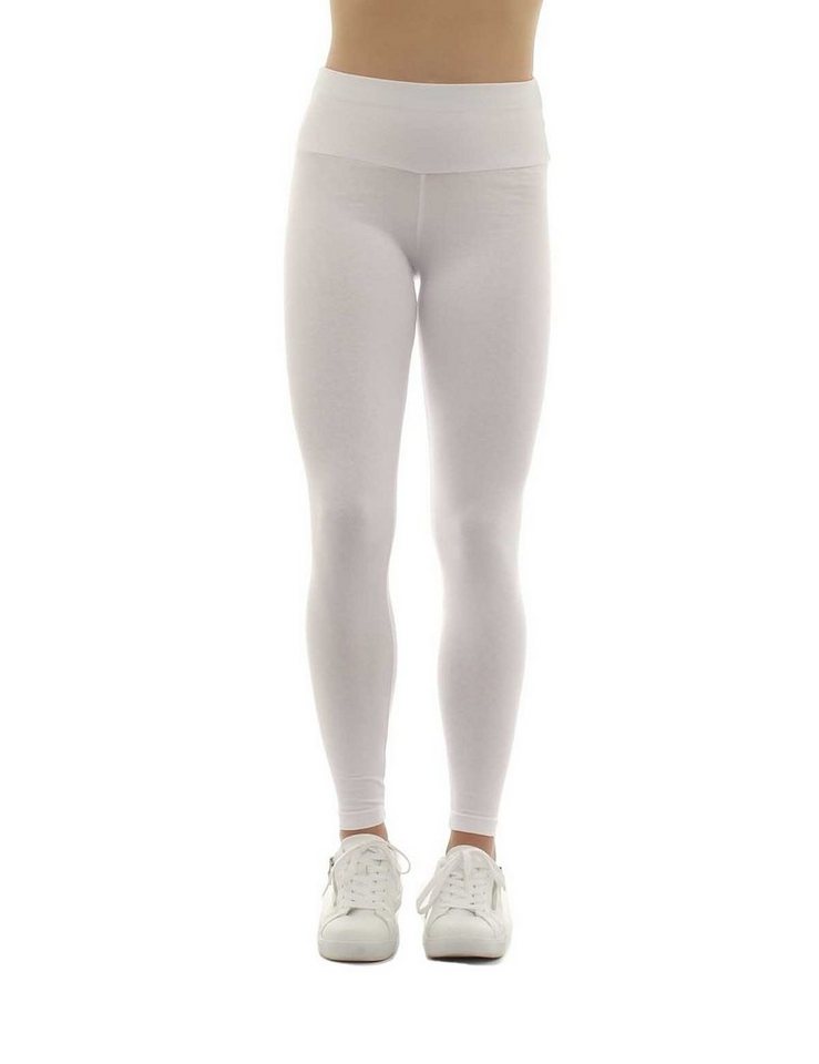 F&K-Mode Leggings Damen Leggings lang hoher Bund Taschen Hose gummi von F&K-Mode