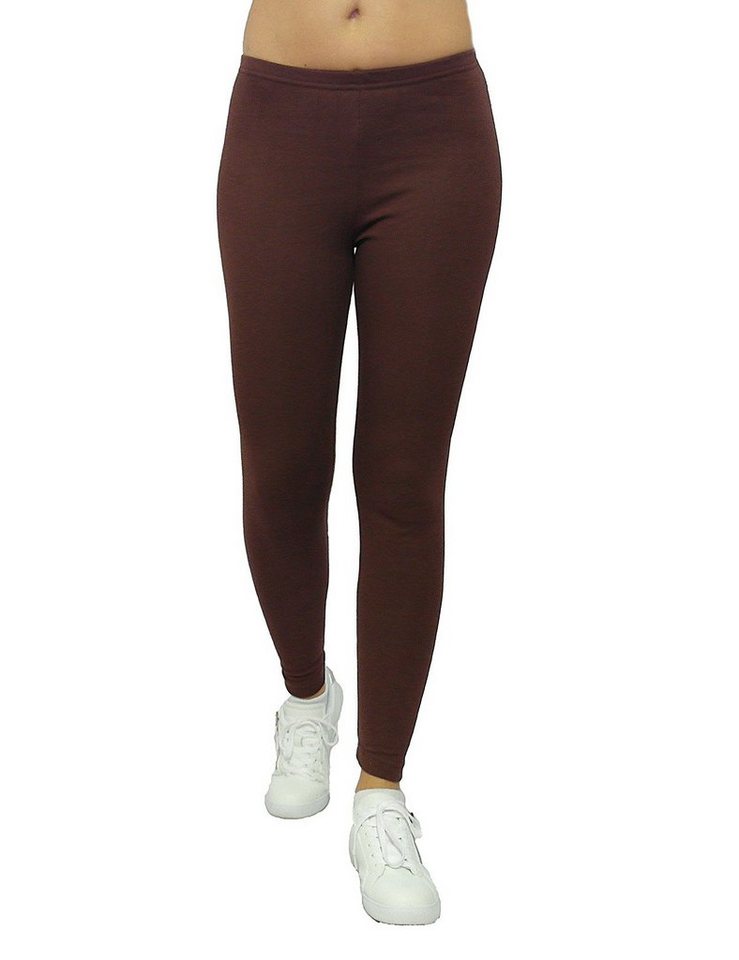 F&K-Mode Thermoleggings Thermo Leggings Hose lang Baumwolle Fleece warm Mit Fleece von F&K-Mode