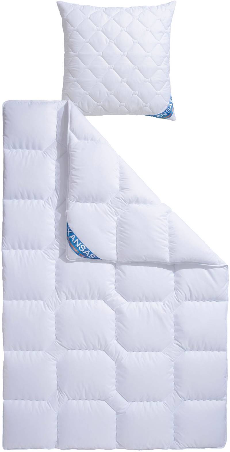 fan Microfaserbettdecke + Kopfkissen "Kansas, 2tlg.-Set mit Kissen 80x80 cm" Bettdecke 135x200 cm, 155x220 cm für Sommer oder Winter von Fan