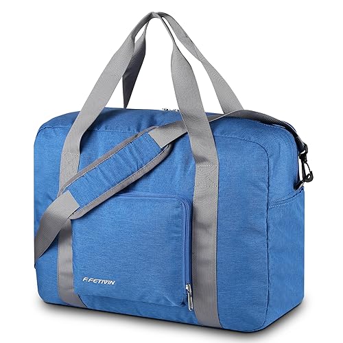 For Spirit Airlines Persönliche Gegenstände Tasche 18x14x8 Faltbare Reisetasche Untersitz Handgepäck für Damen und Herren 30L, Blau, 25L von F.FETIVIN