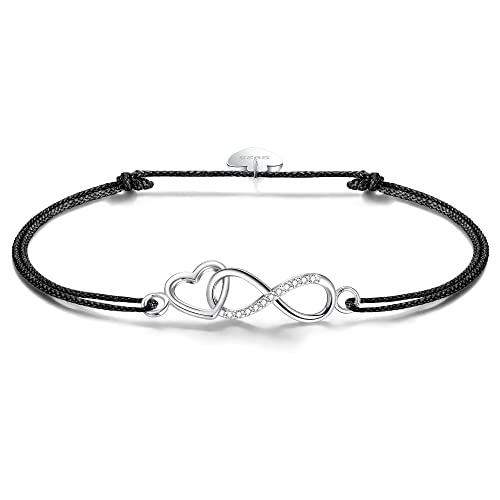 F.ZENI Damen Armband 925 Sterling Silber Unendlichkeit Armband Funkeln Kubisches Zirkonia Liebe für Immer Armbänder für Frauen Mädchen Schmuck Geschenk mit Geschenkbox von F.ZENI