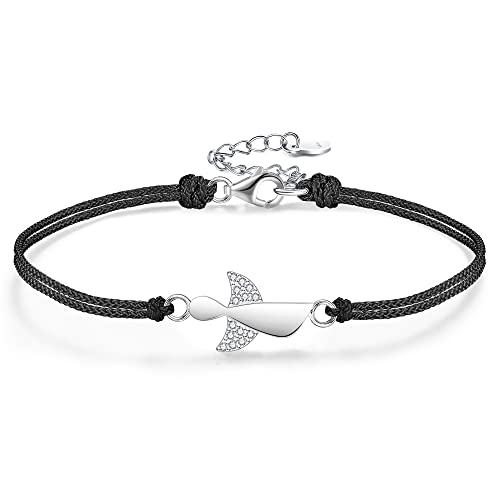 F.ZENI Damen Armband Schutzengel 925 Sterling Silber Armbänder Glücksbringer für Frauen und Mädchen 24cm Einstellbare Handarbeit Geflochtenes von F.ZENI