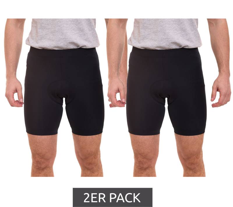 2er Pack F2 Race Herren Fahrrad-Hose mit Rückentasche Mountainbike-Hose mit High-Performance-Sitzpad Radler-Hose 6557 2038 Schwarz von F2