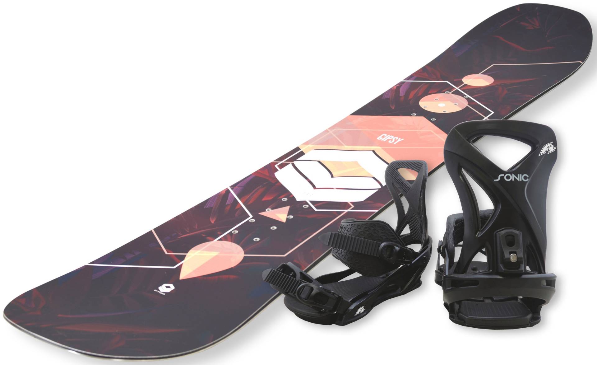F2 Snowboard "FTWO Gipsy woman peach", (Set, 2er-Pack), Inkl. Bindung mit Befestigungsmaterialien von F2