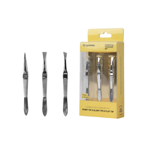 F3 SYSTEMS - Essential Tweezer Set - Point & Slant & Flat - 1set F3 SYSTEMS - Essential Tweezer Set - Point & Slant & Flat - 1set von F3 SYSTEMS