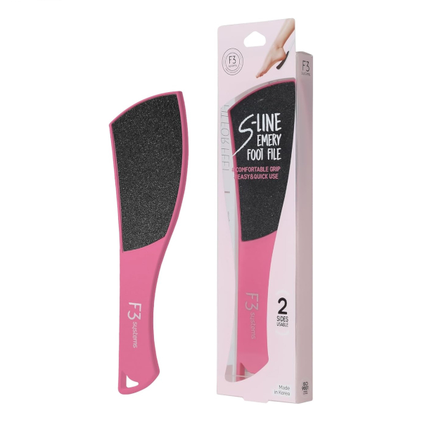 F3 SYSTEMS - S-Line Emery Foot File - 1ea - Sharp Pink von F3 SYSTEMS