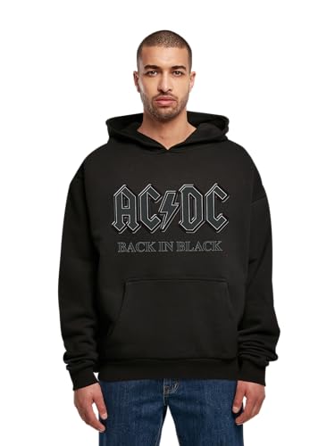 F4NT4STIC - Herren - Ultra Heavy Hoodie - Plus Size ACDC Back in Black - Print von F4NT4STIC