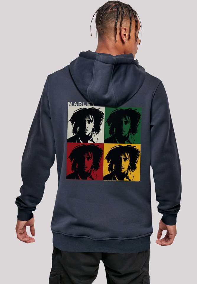 F4NT4STIC Kapuzenpullover Bob Marley Colour Blocks Two Sleeves Reggae Music Premium Qualität von F4NT4STIC
