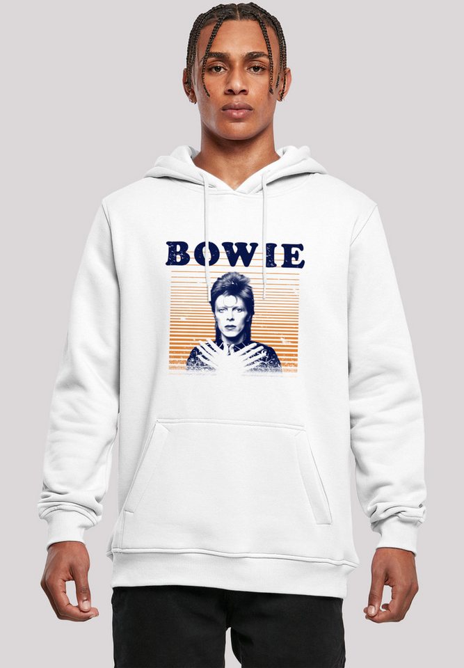 F4NT4STIC Kapuzenpullover David Bowie Orange Stripes Print von F4NT4STIC