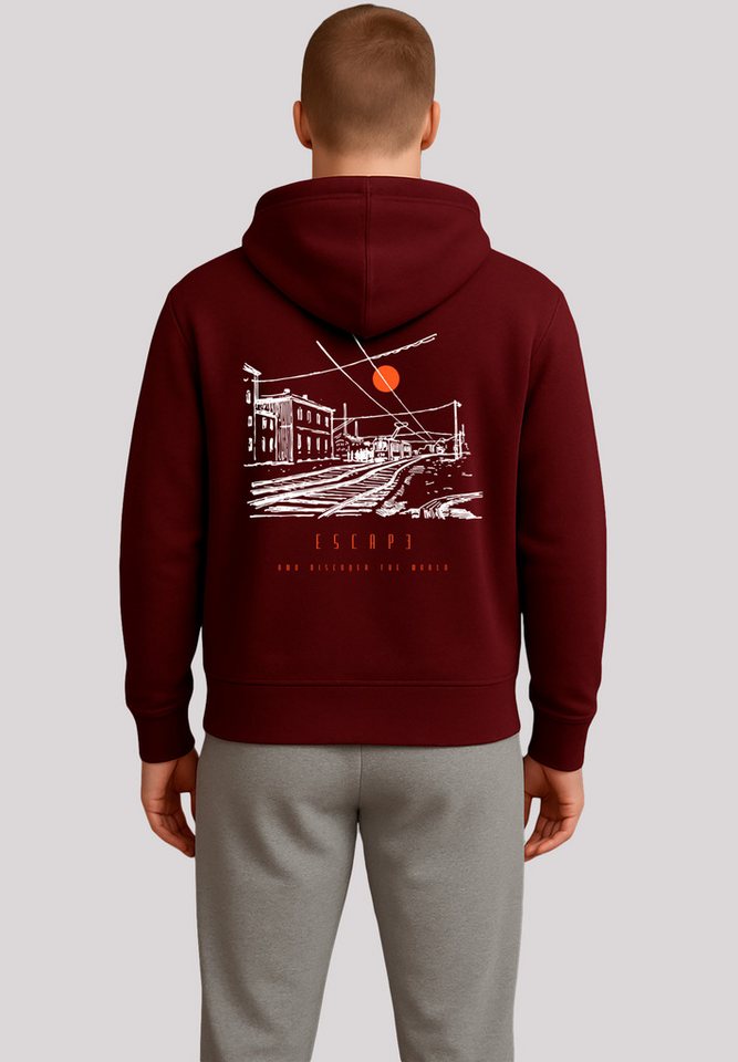 F4NT4STIC Kapuzenpullover Escape Discover the World Town Train Station Premium Qualität, ESCAPE Collection von F4NT4STIC