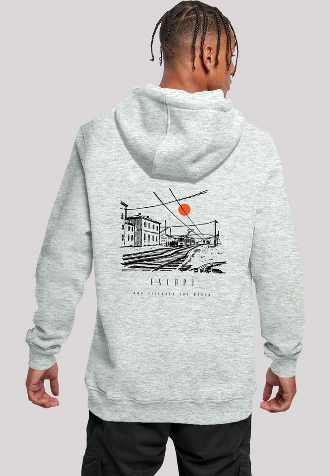 F4NT4STIC Kapuzenpullover Escape Discover the World Town Train Station Premium Qualität, ESCAPE Collection von F4NT4STIC
