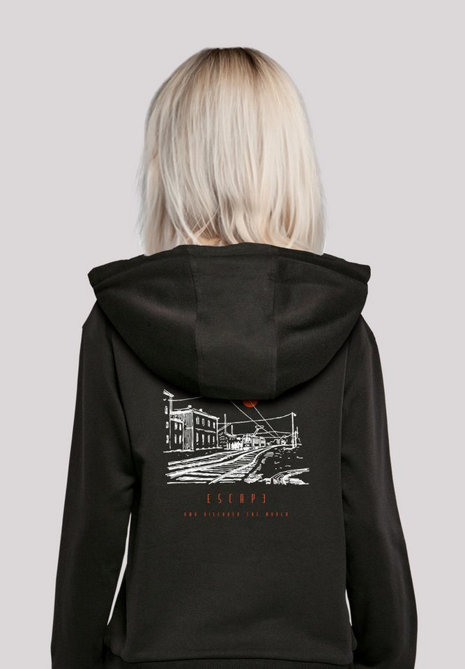 F4NT4STIC Kapuzenpullover Escape Discover the World Town Train Station Premium Qualität, ESCAPE Collection von F4NT4STIC