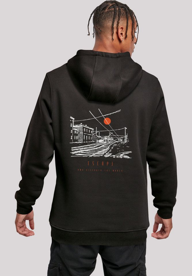F4NT4STIC Kapuzenpullover Escape Discover the World Town Train Station Premium Qualität, ESCAPE Collection von F4NT4STIC