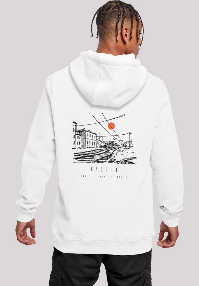 F4NT4STIC Kapuzenpullover Escape Discover the World Town Train Station Premium Qualität, ESCAPE Collection von F4NT4STIC