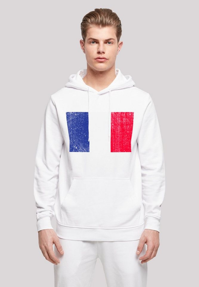 F4NT4STIC Kapuzenpullover France Frankreich Flagge distressed Print von F4NT4STIC