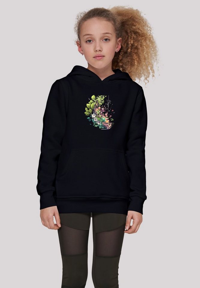 F4NT4STIC Kapuzenpullover Baum mit Blumen Hoodie Print von F4NT4STIC