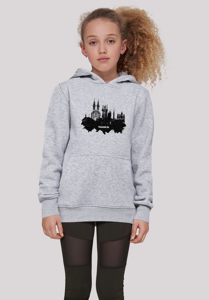 F4NT4STIC Kapuzenpullover Cities Collection - Munich skyline Print von F4NT4STIC