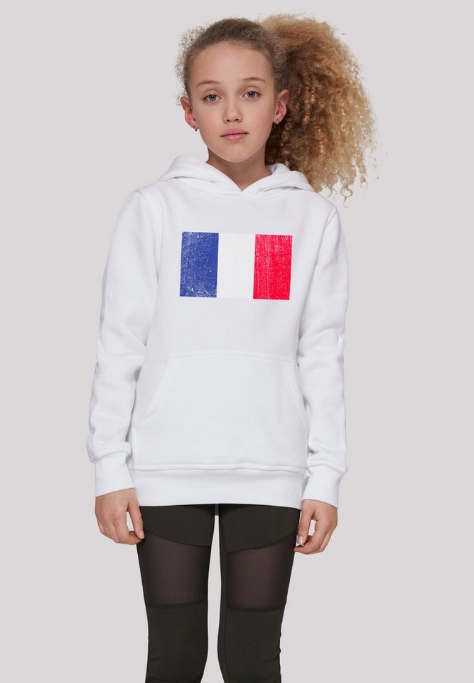 F4NT4STIC Kapuzenpullover France Frankreich Flagge distressed Print von F4NT4STIC