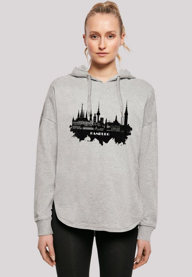 F4NT4STIC Kapuzenpullover Cities Collection - Hamburg skyline Print von F4NT4STIC