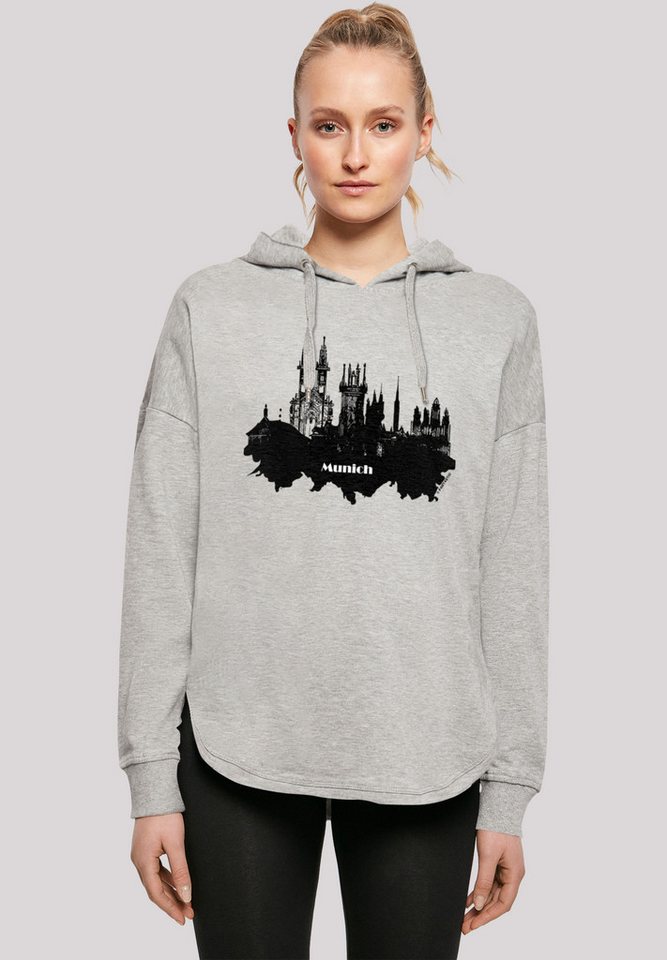 F4NT4STIC Kapuzenpullover Cities Collection - Munich skyline Print von F4NT4STIC