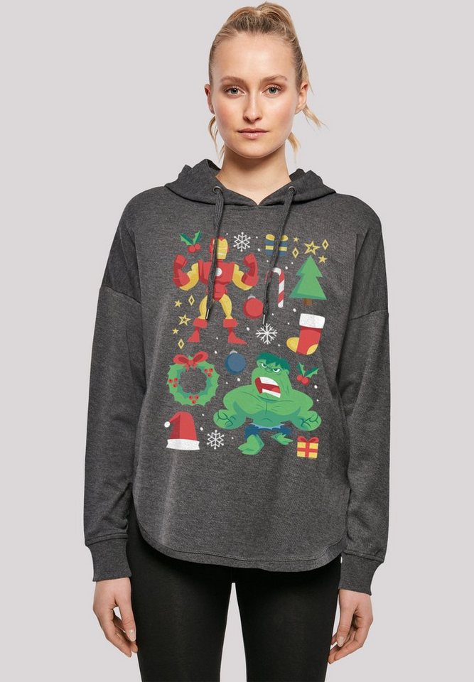 F4NT4STIC Kapuzenpullover Marvel Universe Iron Man und Hulk Christmas Print von F4NT4STIC