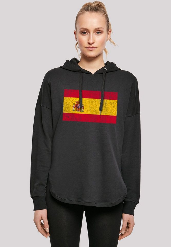 F4NT4STIC Kapuzenpullover Spain Spanien Flagge distressed Print von F4NT4STIC