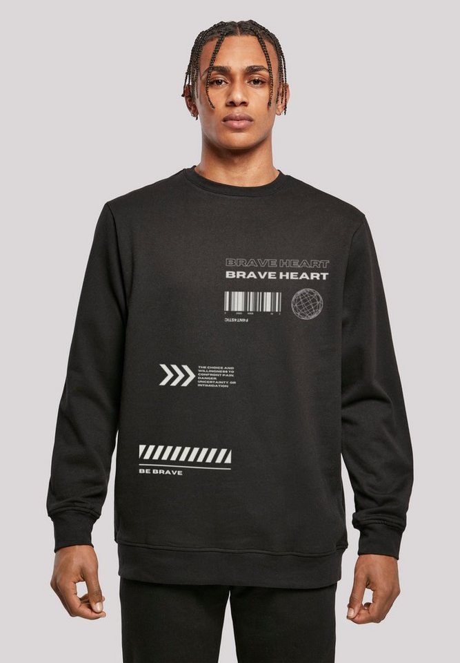 F4NT4STIC Kapuzenpullover Brave Heart CREWNECK Print von F4NT4STIC